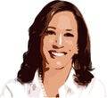 Vector portrait of Kamala Harris. Royalty Free Stock Photo